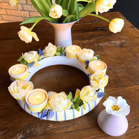 Blumenring mit 4 Teelichthaltern 735B | Dekor 050-1